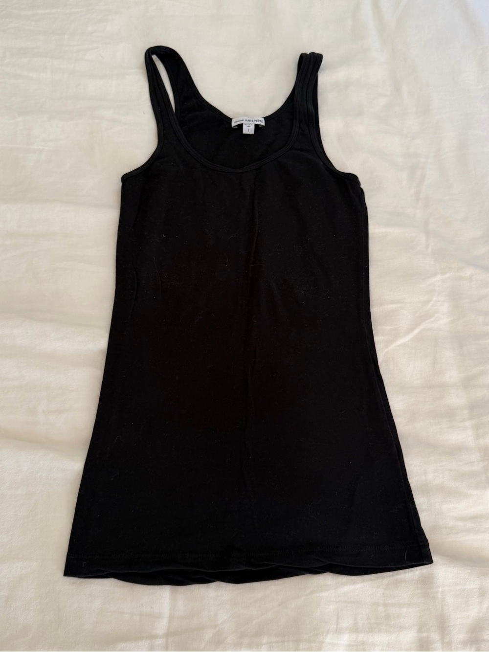 James Perse Black Slim Rib Tank